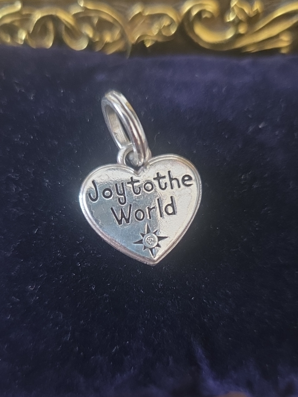 BRIGHTON Joy To The World Silver Heart Starburst Charm/ Pendant